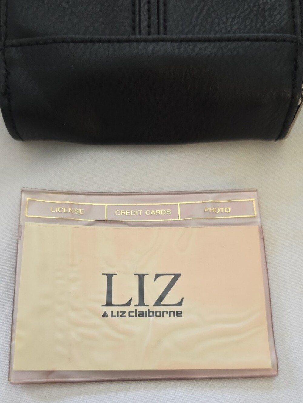 Vintage Liz Claiborne Leather Black Compact Zip Wallet New Old Stock With Tags - Picture 8 of 11